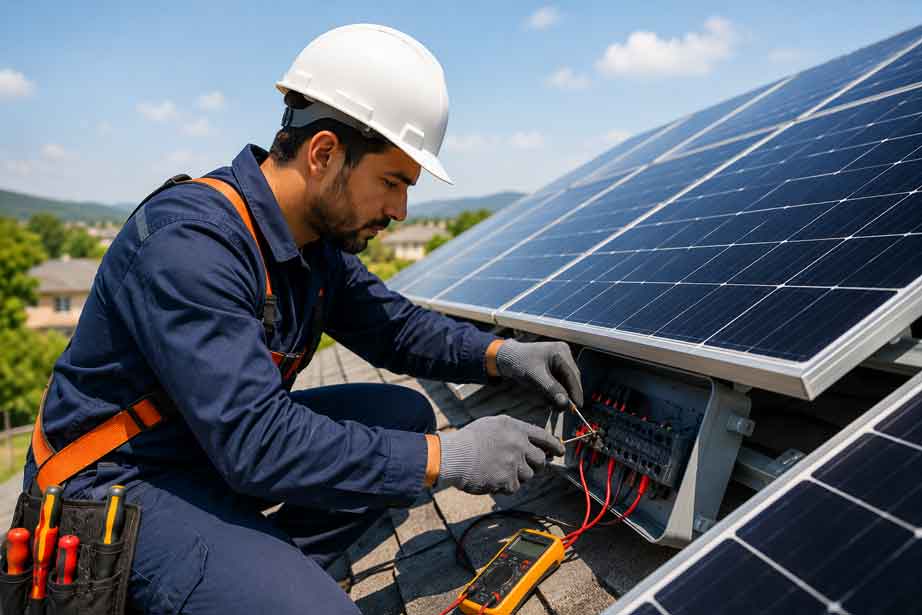 Rooftop solar installation